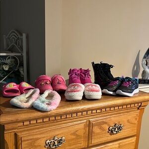 Multiples Kids Slippers and Shoes in Pink and Black